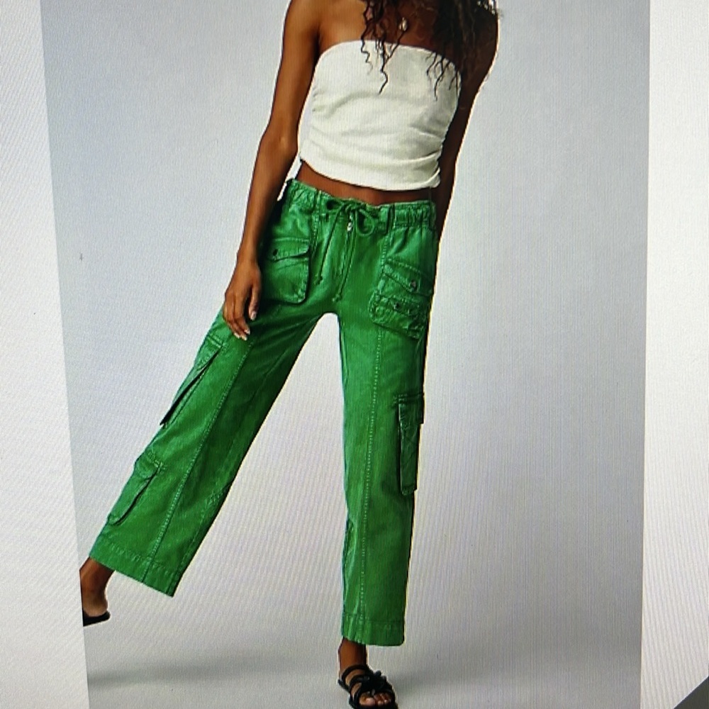Free People Green Cargo Pants